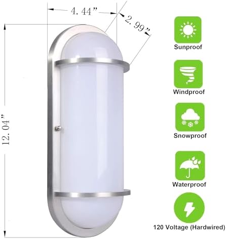 LIT-PaTH Outdoor Wall Lantern 12W 1000 Lumen Warm White Aluminum