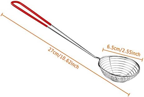 Heqishun 8-Piece Stainless Steel Skimmer Colander with Long Handle