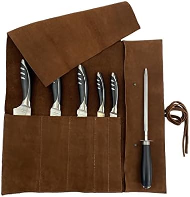 Hide Drink Rustic Knife Roll Case with 5 Pockets 1