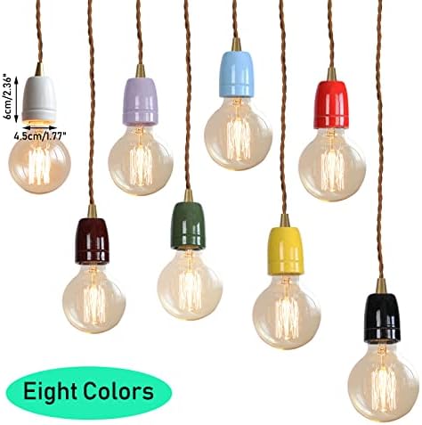 KAYYELAMP Red E26 Ceramic Base Mini Pendant Light Fixture Set of Three
