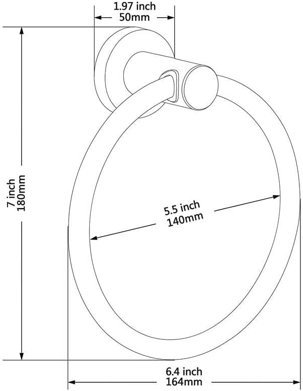 AOKQYA 6 Inch Diameter Stainless Steel Towel Ring