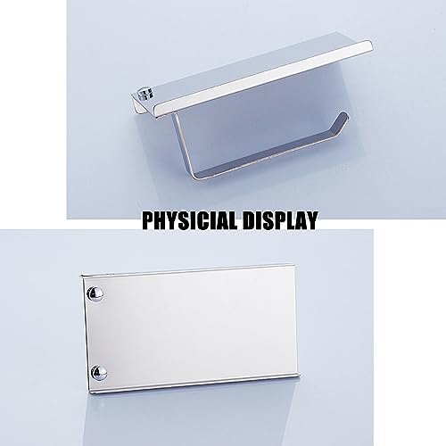 Stainless Steel Toilet Paper Holder with Shelf 1