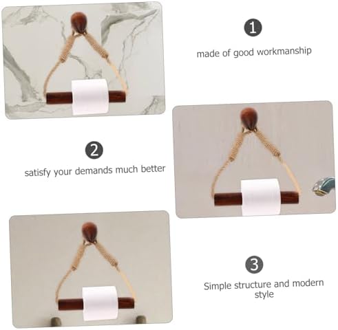 Homoyoyo Wall Mounted Toilet Paper Holder with Walnut Design 1