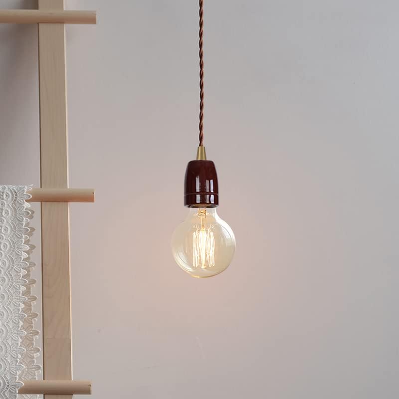 Brown Ceramic J Track Pendant Light Set of Three