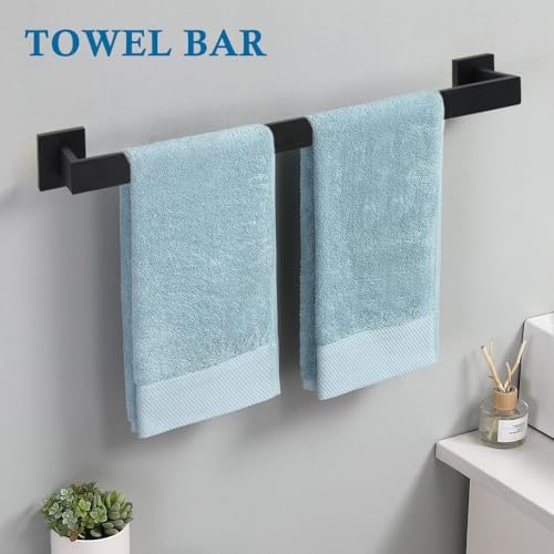 SUNTAI 4-Piece Matte Black Bathroom Hardware Set 1