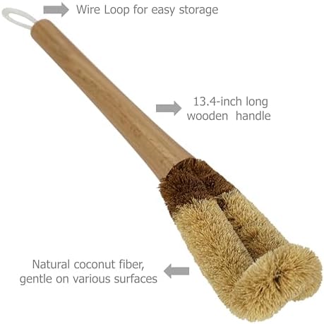 EIKS 2 Pack Bottle Cleaning Brushes with Coconut Fiber Bristles 1