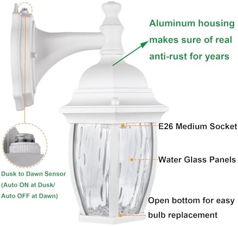 LIT-PaTH Dusk to Dawn Wall Lantern with E26 Base 1