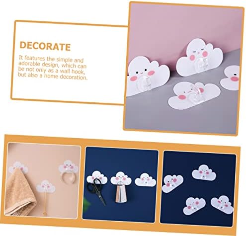12pcs Cloud Shape Adhesive Wall Hooks for Coats Towels