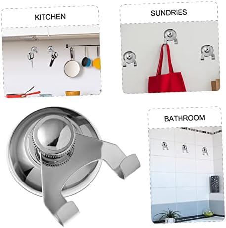 Parliky Stainless Steel Suction Cup Shower Hooks Bathroom Organizer