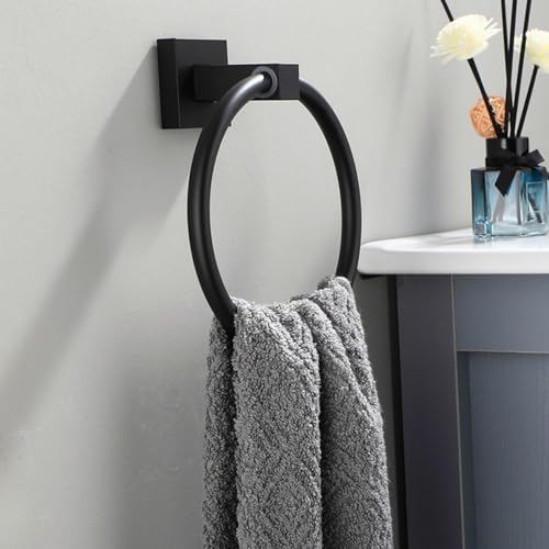 Matte Black Stainless Steel Towel Ring