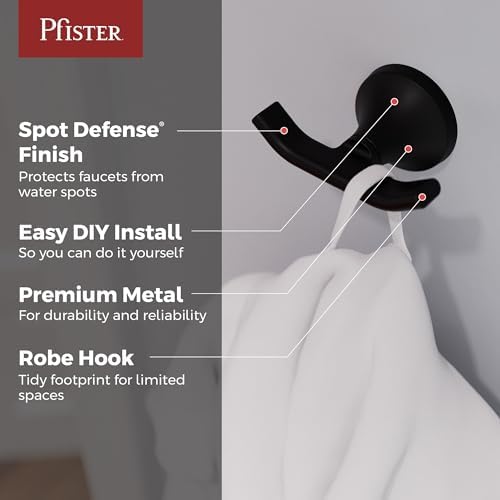 Pfister Vedra Towel Hook Matte Black Wall-Mounted