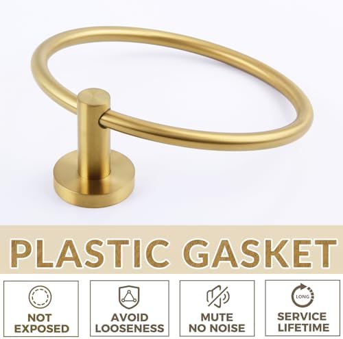 APLusee Brushed Gold Towel Ring for Bathroom Wall 1
