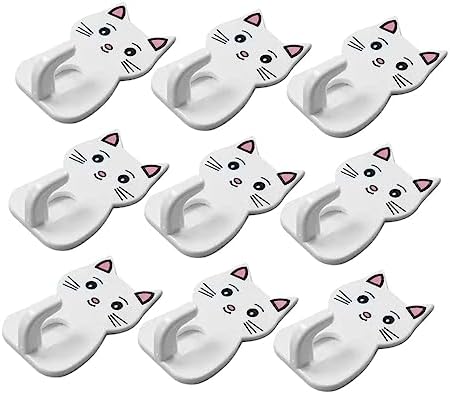 HOUDERCO 9pcs Adorable Cat Wall Hooks 1