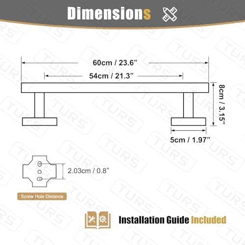 TURS Brushed Gold Towel Bar 276 Inch 1