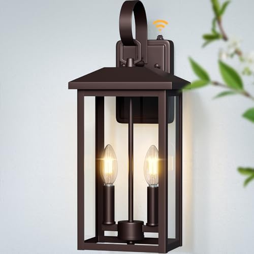 Brilvibera 2-Light Bronze Wall Light with Dusk to Dawn Sensor