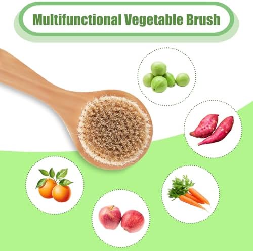 PEUTIER Vegetable Brush with Long Handle for Kitchen Cleaning