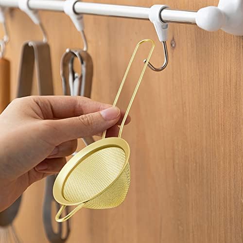 TeamFar Fine Mesh Strainer Set of 2 Gold