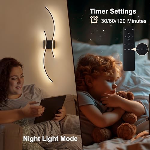 Battery Operated Wall Sconces Set of Two with Remote Control