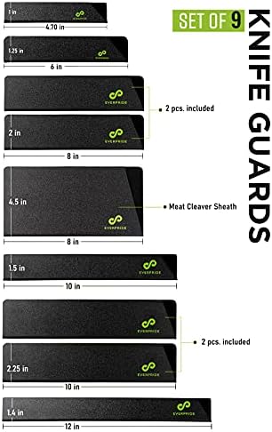 EVERPRIDE 9-Piece Knife Guard Set - Durable Universal Blade Covers
