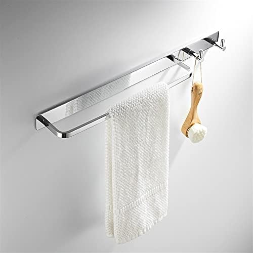 Chrome Towel Bar with Hooks for Bathroom