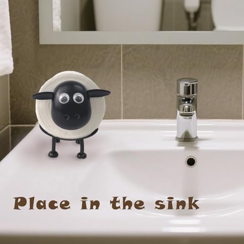 Beiskll Funny Sheep Toilet Paper Holder Black