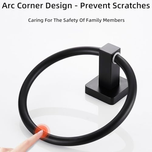 Matte Black Stainless Steel Towel Ring