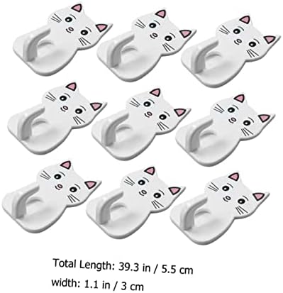 9pcs Cat Shaped Towel Hooks for Bathroom Storage 1