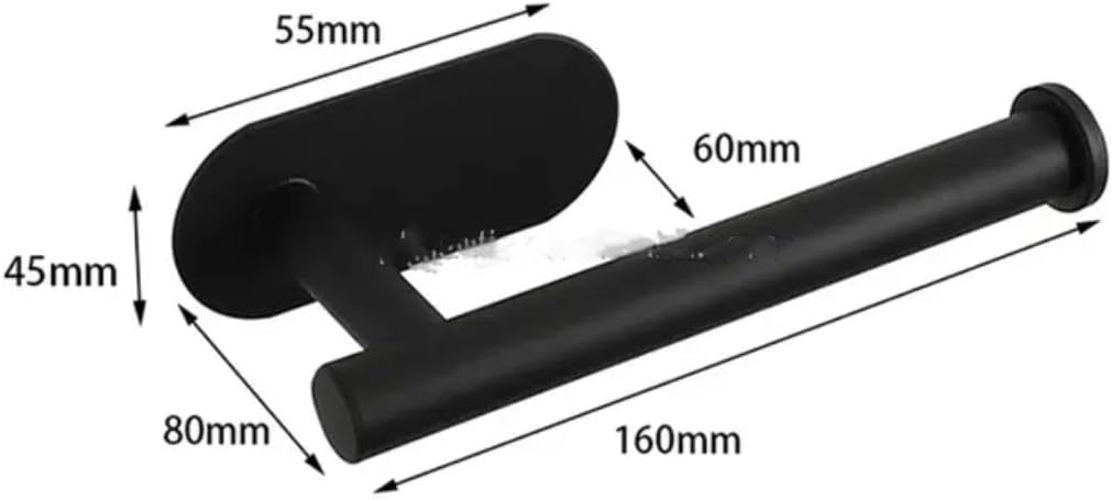 Toilet Paper Holder Wall Mount Matte Black No Drilling