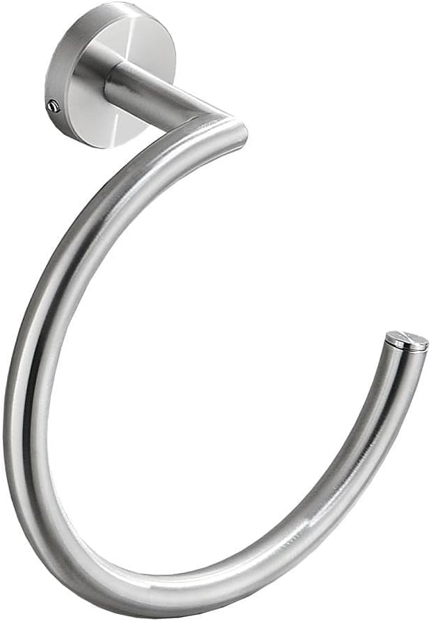 LSLANSOON Brushed Silver Stainless Steel Towel Ring