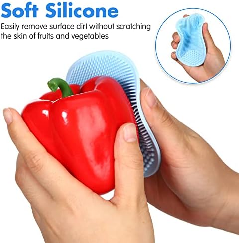 Yinkin 2 Pcs Silicone Vegetable Scrubber Set