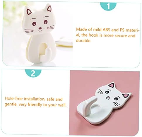 Amosfun 9PCS Adorable Cat Shaped Wall Hooks for Bathroom Storage