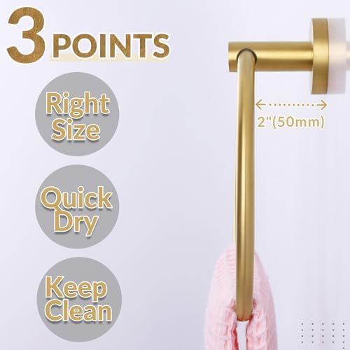 APLusee Brushed Gold Towel Ring for Bathroom Wall 1