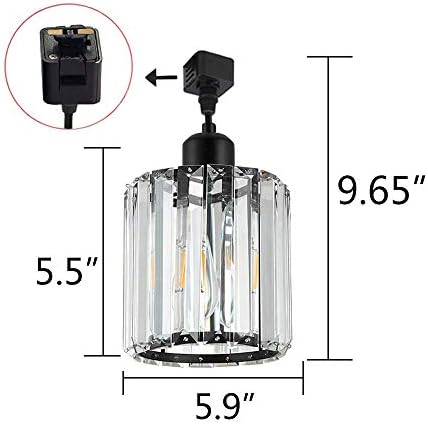Kiven 3-Lights Track Lighting Pendant Dimmable Industrial Mini Glam Crystal