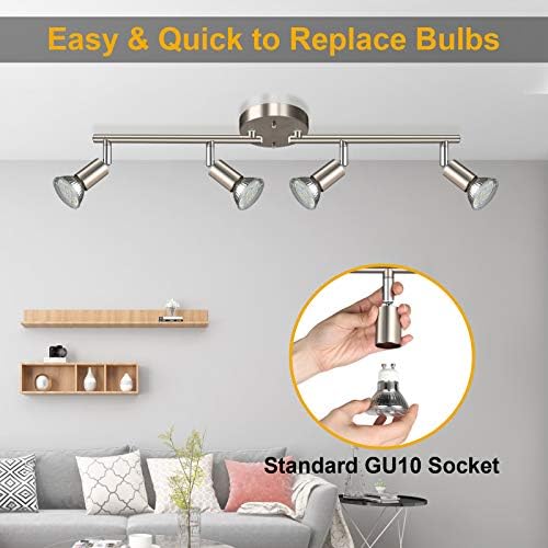 Ascher 4-Light LED Track Lighting Kit with Matte Nickel Finish