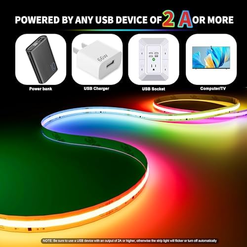 PAUTIX RGB Smart IC COB LED Strip Light 3M 984ft