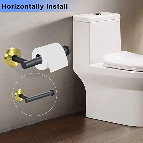 Cilee Black and Gold Toilet Paper Holder with Bracket
