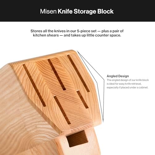 Misen Ash Knife Block with 5 Slots