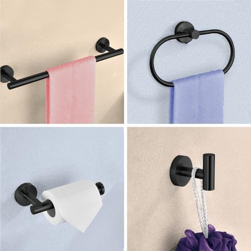 7-Piece Brushed Black Bathroom Hardware Set