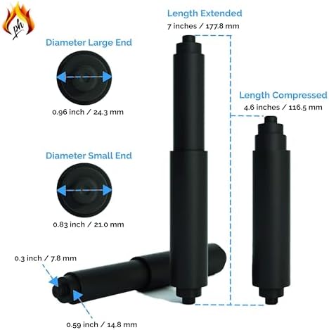 Toilet Paper Holder Replacement Rod 2 Pack