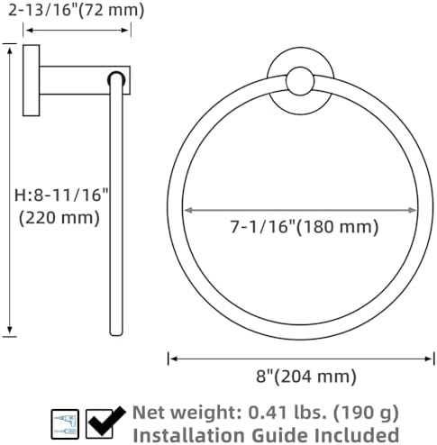 APLusee Brushed Gold Towel Ring for Bathroom Wall 1