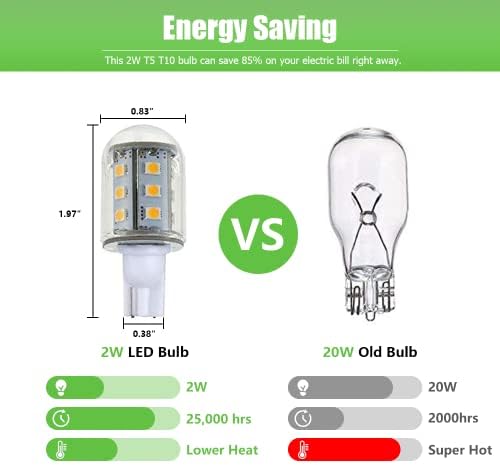 Makergroup T5 T10 LED Bulb 2Watt Cool White 6000K 6pcs