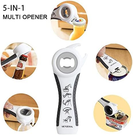MEYUEWAL 5 in 1 Jar Opener Bottle Opener Kit White