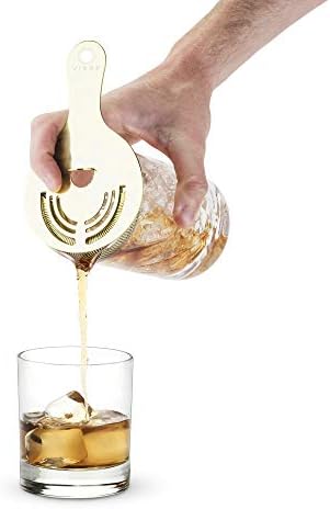 Viski Hawthorne Bar Strainer - Gold Plated Stainless Steel with Handles
