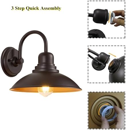 FLALINKO 2 Pack Bronze Barn Wall Lights