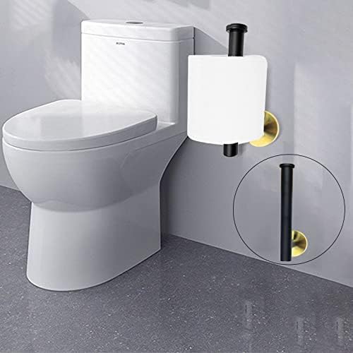 Cilee Black and Gold Toilet Paper Holder with Bracket