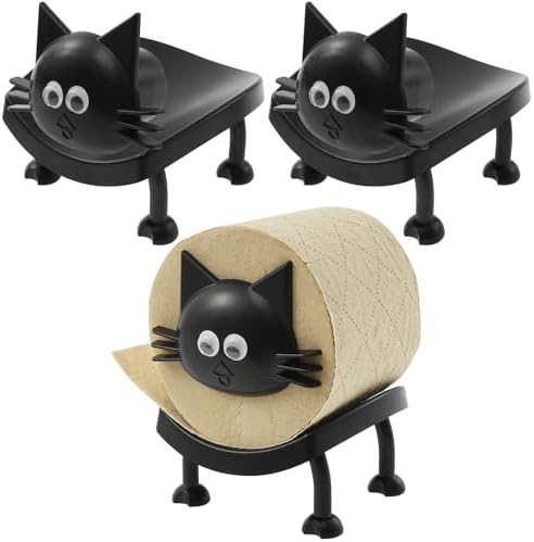 LAINIUTE 3Pcs Funny Cat Toilet Paper Holder