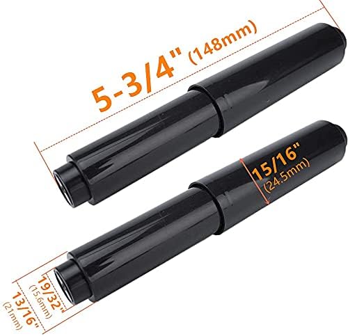 2pcs Black Toilet Paper Holder Rollers 6inch Replacement