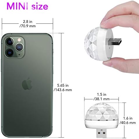 Lmaytech USB Mini Disco Ball Party Light 3 Packs