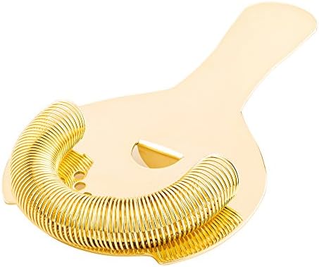 Restaurantware Bar Lux Cocktail Strainer - 6x375 Inch Gold Plated Stainless Steel