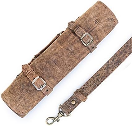 Angus Stoke Knife Roll Bag - 7 Slots Genuine Leather Chef Knife Case